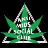 This is the logo of Anti Mids Social Club selling a premium product of cannabis leave