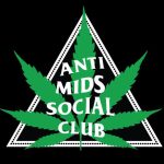 This is the logo of Anti Mids Social Club selling a premium product of cannabis leave